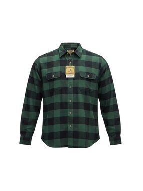 Field & Stream Mens Green Plaid Cotton Button-Up Long-Sleeve Shirt Size XXL